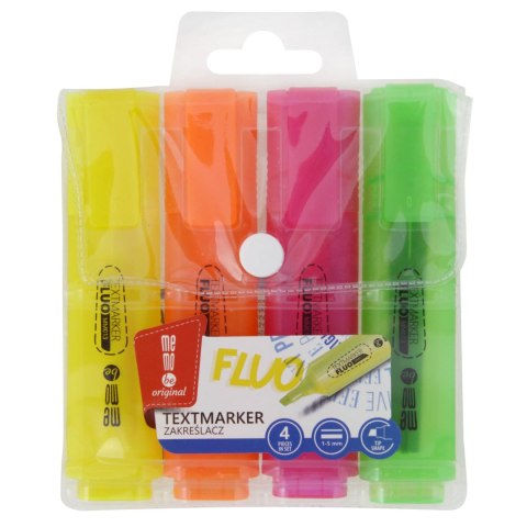 Zakreślacze MEMOBE neonowe 4 kolory w etui MM013-99 Zakreślacze MEMOBE neonowe 4 kolory w etui MM013-99