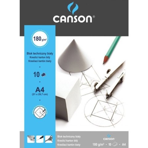Blok techniczny A4 10k biały 190g 400015145 CANSON Blok techniczny A4 10k biały 190g 400015145 CANSON