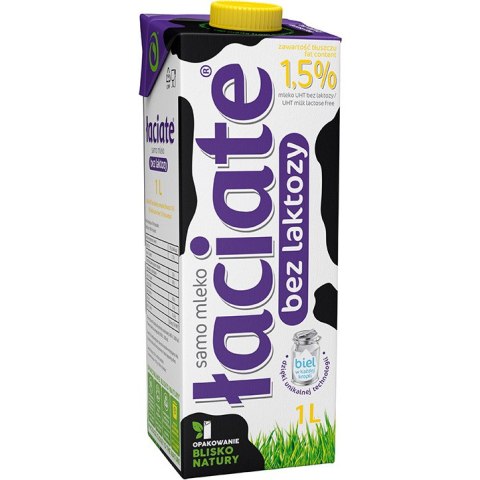 Mleko ŁACIATE UHT 1,5% 1l bez laktozy Mleko ŁACIATE UHT 1,5% 1l bez laktozy