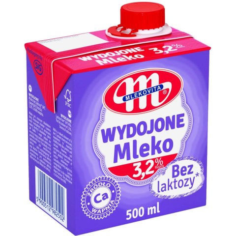 Mleko MLEKOVITA WYDOJONE UHT bez laktozy 3,2% 0.5L Mleko MLEKOVITA WYDOJONE UHT bez laktozy 3,2% 0.5L