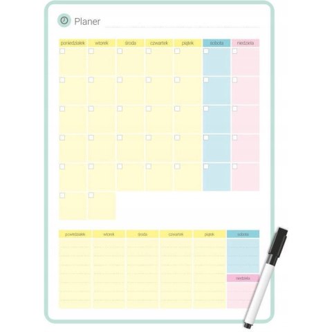 Planer magnetyczny na lodówkę 25x35cm miesięczny + marker PMP-01-01 BIURFOL Planer magnetyczny na lodówkę 25x35cm miesięczny + marker PMP-01-01 BIURFOL