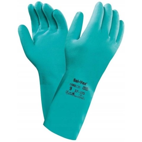 Rękawice ANSELL SOLVEX nitrylowe antystatyczne chemoodporne zielone roz.10/XL Rękawice ANSELL SOLVEX nitrylowe antystatyczne chemoodporne zielone roz.10/XL