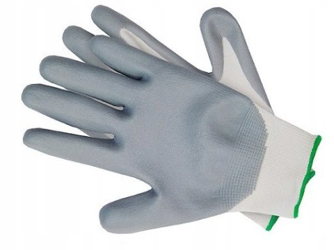 Rękawice REIS RTENI WS poliestrowe powlekane nitrylem biało-szare roz.10/XL Rękawice REIS RTENI WS poliestrowe powlekane nitrylem biało-szare roz.10/XL