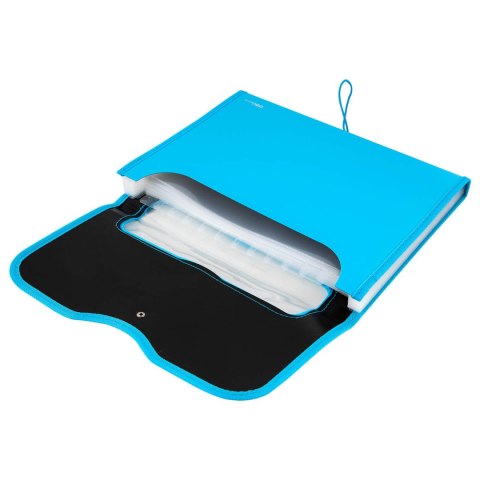 Teczka harmonijkowa z gumką 13-przegródek okno PVC RIO niebieska 38128 BLUE DELI Teczka harmonijkowa z gumką 13-przegródek okno PVC RIO niebieska 38128 BLUE DELI