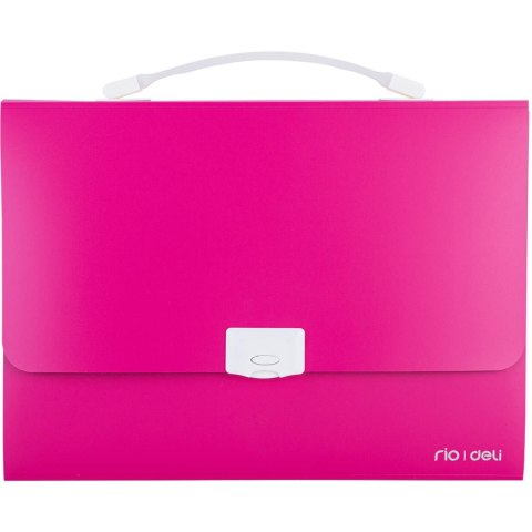 Teczka z rączką 13-przegródek RIO różowa 38126 PINK DELI Teczka z rączką 13-przegródek RIO różowa 38126 PINK DELI