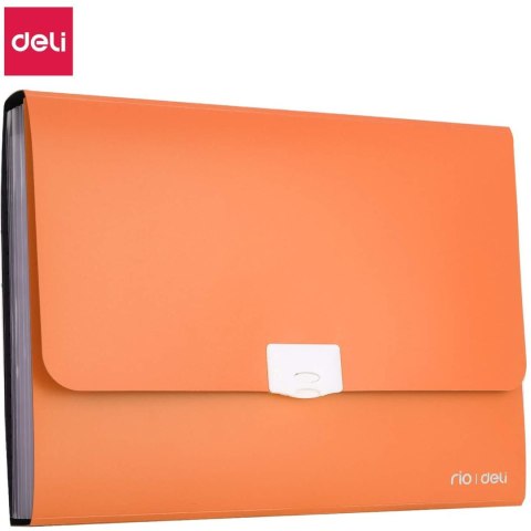 Teczka z rączką 7-przegródek RIO pomarańczowa 38125 ORANGE DELI Teczka z rączką 7-przegródek RIO pomarańczowa 38125 ORANGE DELI