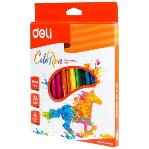 Kredki ołówkowe bezdrzewne COLORUN 24 kolorów EC00120 DELI Kredki ołówkowe bezdrzewne COLORUN 24 kolorów EC00120 DELI
