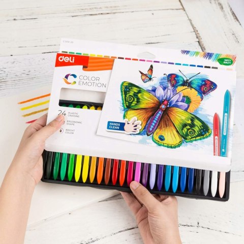 Kredki plastikowe trójkątne COLOR EMOTION 24 kolorów EC20020 DELI Kredki plastikowe trójkątne COLOR EMOTION 24 kolorów EC20020 DELI