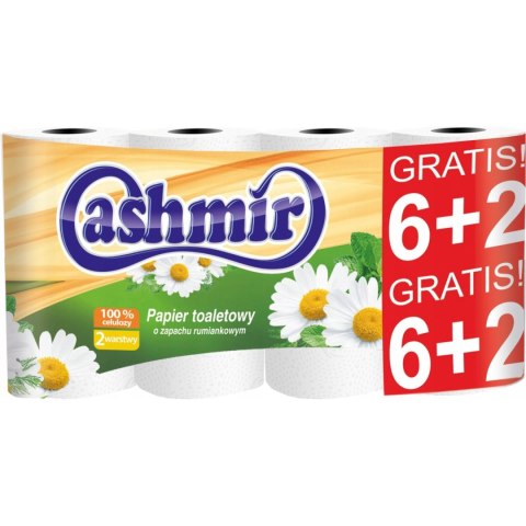Papier toaletowy CASHMIR (6+2 rolki) rumianek 2w 100% celuloza 164852 Papier toaletowy CASHMIR (6+2 rolki) rumianek 2w 100% celuloza 164852