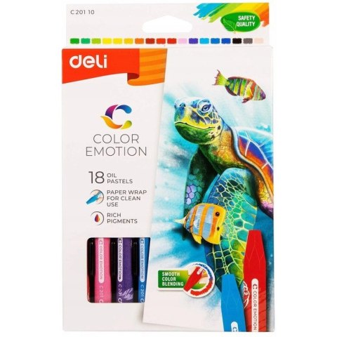Pastele olejne COLOR EMOTION 18 kolorów EC20110 DELI Pastele olejne COLOR EMOTION 18 kolorów EC20110 DELI