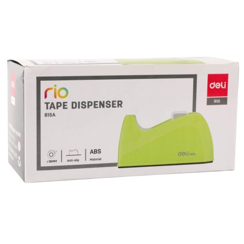 Podajnik do taśmy klejącej RIO zielony E815A GREEN DELI Podajnik do taśmy klejącej RIO zielony E815A GREEN DELI