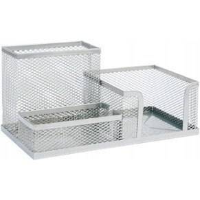Przybornik na biurko NATUNA siatka srebrny 204x104x100mm (3A) Przybornik na biurko NATUNA siatka srebrny 204x104x100mm (3A)