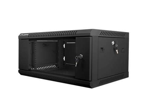 Szafa instalacyjna wisząca 19 cali 4U 600X450mm czarna (drzwi szklane) Szafa instalacyjna wisząca 19 cali 4U 600X450mm czarna (drzwi szklane)