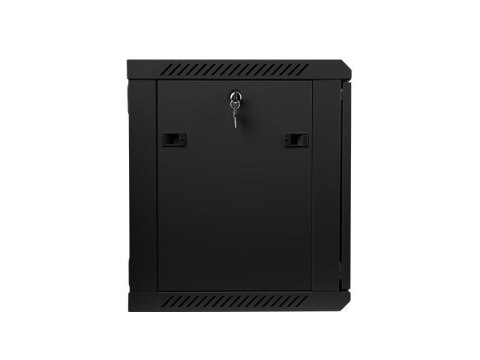 Szafa instalacyjna wisząca 19'' 9U 600X450mm czarna (drzwi szklane) Szafa instalacyjna wisząca 19'' 9U 600X450mm czarna (drzwi szklane)