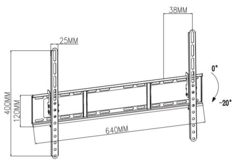 Uchwyt TV TB-751E do telewizora do 80 cali 35kg max VESA 600x400