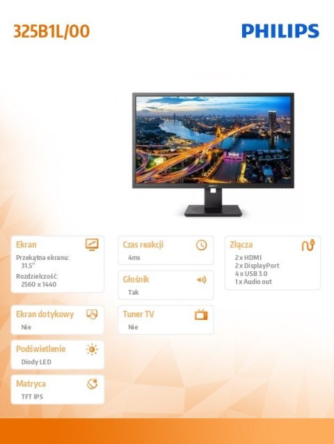 Monitor 325B1L 31.5 cala IPS HDMIx2 DP Pivot Monitor 325B1L 31.5 cala IPS HDMIx2 DP Pivot