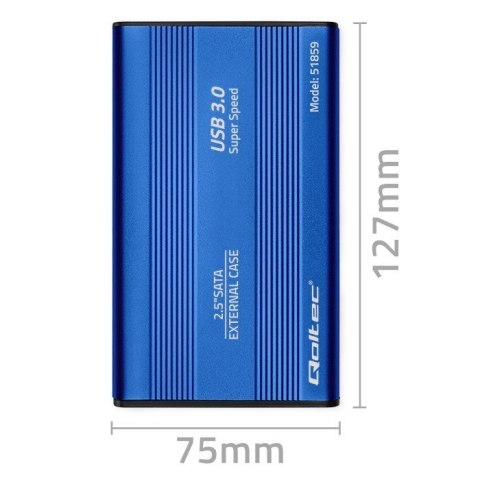 Obudowa na dysk HDD/SSD 2.5 cala SATA3 | USB 3.0 | Niebieska Obudowa na dysk HDD/SSD 2.5 cala SATA3 | USB 3.0 | Niebieska