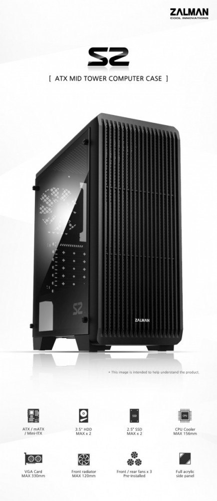 Obudowa S2 ATX Mid Tower PC Case 120mm fan Obudowa S2 ATX Mid Tower PC Case 120mm fan