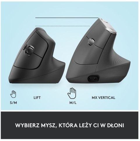 Mysz Lift Grafit dla praworęcznych 910-006473 Mysz Lift Grafit dla praworęcznych 910-006473