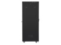 Szafa instalacyjna rack stojąca 19 cali 37U 800x1000 czarna drzwi perforowane LCD ( Flat pack)