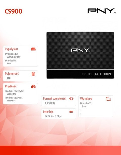 Dysk SSD 1TB 2,5 SATA3 SSD7CS900-1TB-RB Dysk SSD 1TB 2,5 SATA3 SSD7CS900-1TB-RB