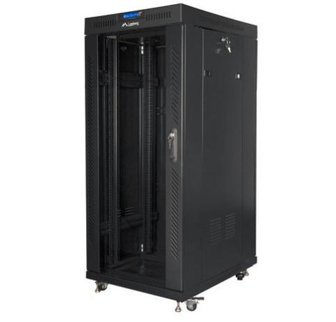 Szafa rack stojąca 19 cali 27U 800x1200 czarna drzwi szklane LCD FLAT PACK Szafa rack stojąca 19 cali 27U 800x1200 czarna drzwi szklane LCD FLAT PACK
