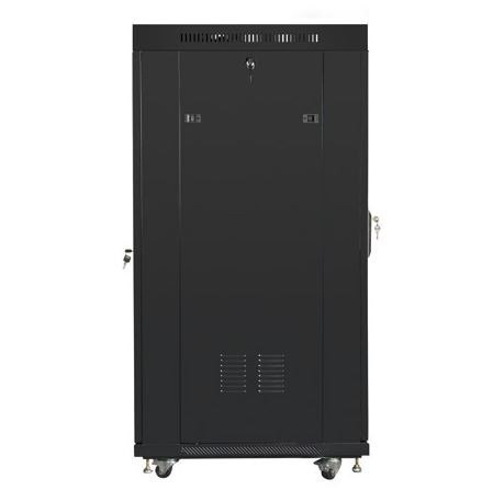 Szafa rack stojąca 19 cali 27U 800x1200 czarna drzwi szklane LCD FLAT PACK Szafa rack stojąca 19 cali 27U 800x1200 czarna drzwi szklane LCD FLAT PACK