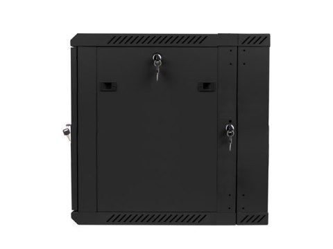 Szafa instalacyjna wisząca dwusekcyjna 19'' 12U 600X600mm czarna Szafa instalacyjna wisząca dwusekcyjna 19'' 12U 600X600mm czarna