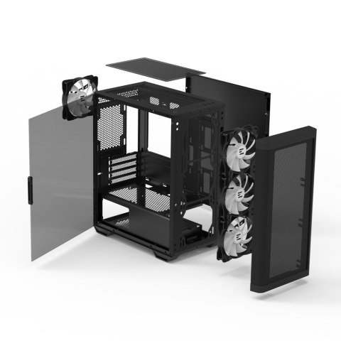 Obudowa M4 BLACK mATX Mini Tower 4 Fans ARGB Obudowa M4 BLACK mATX Mini Tower 4 Fans ARGB
