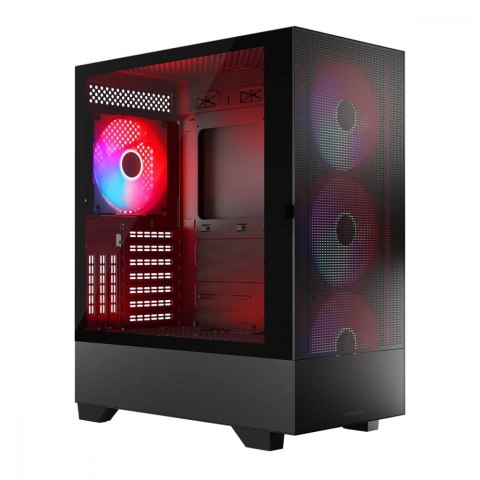 Obudowa komputerowa Siroco ARGB Flow Midi USB 3.0x2+Type-C Czarna Obudowa komputerowa Siroco ARGB Flow Midi USB 3.0x2+Type-C Czarna