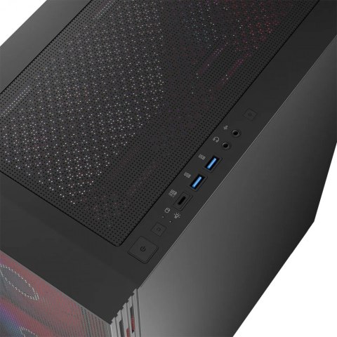 Obudowa komputerowa Siroco ARGB Flow Midi USB 3.0x2+Type-C Czarna Obudowa komputerowa Siroco ARGB Flow Midi USB 3.0x2+Type-C Czarna