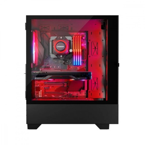 Obudowa komputerowa Siroco ARGB Flow Midi USB 3.0x2+Type-C Czarna Obudowa komputerowa Siroco ARGB Flow Midi USB 3.0x2+Type-C Czarna