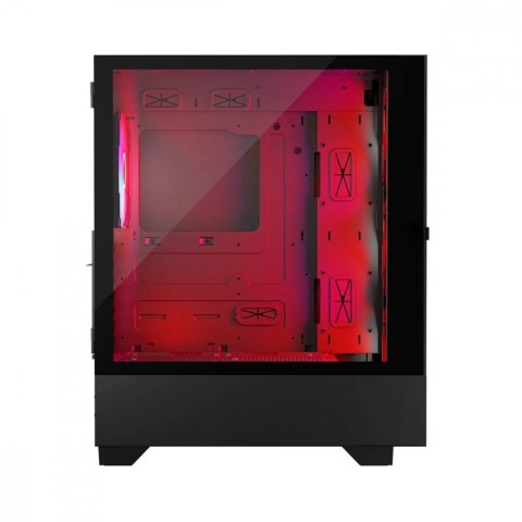 Obudowa komputerowa Siroco ARGB Flow Midi USB 3.0x2+Type-C Czarna Obudowa komputerowa Siroco ARGB Flow Midi USB 3.0x2+Type-C Czarna