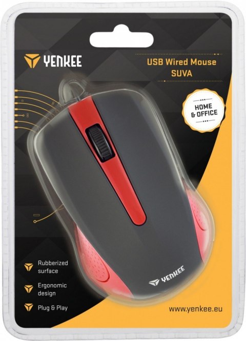 Mysz przewodowa USB 3 przyciski, gumowana powierzchnia Mysz przewodowa USB 3 przyciski, gumowana powierzchnia