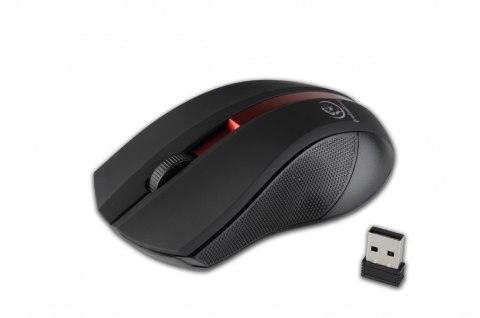 Bezprzewodowa mysz optyczna, GALAXY Black/red, powierzchnia gumowana Bezprzewodowa mysz optyczna, GALAXY Black/red, powierzchnia gumowana