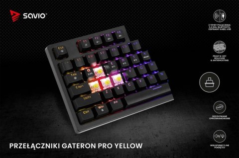 Klawiatura mechaniczna bezprzewodowa PHENIX Gateron Red Pro, ABS Klawiatura mechaniczna bezprzewodowa PHENIX Gateron Red Pro, ABS