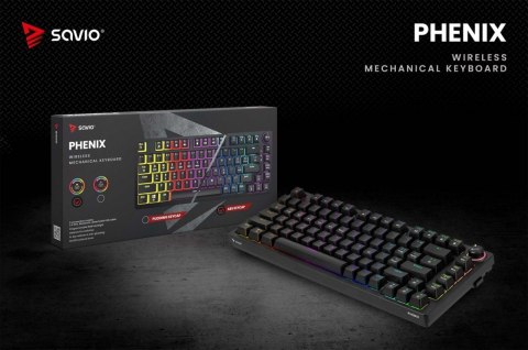 Klawiatura mechaniczna bezprzewodowa PHENIX Gateron Red Pro, ABS Klawiatura mechaniczna bezprzewodowa PHENIX Gateron Red Pro, ABS
