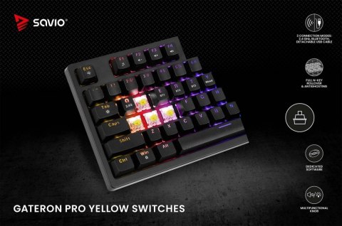 Klawiatura mechaniczna bezprzewodowa PHENIX Gateron Red Pro, ABS Klawiatura mechaniczna bezprzewodowa PHENIX Gateron Red Pro, ABS