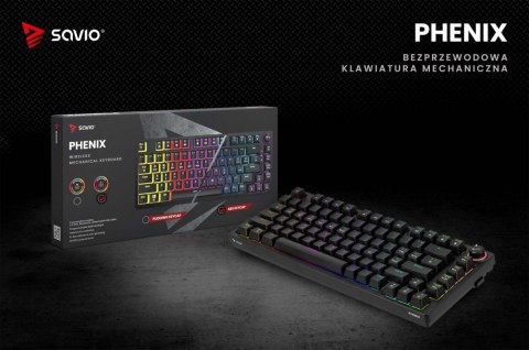 Klawiatura mechaniczna bezprzewodowa PHENIX Gateron Red Pro, ABS Klawiatura mechaniczna bezprzewodowa PHENIX Gateron Red Pro, ABS