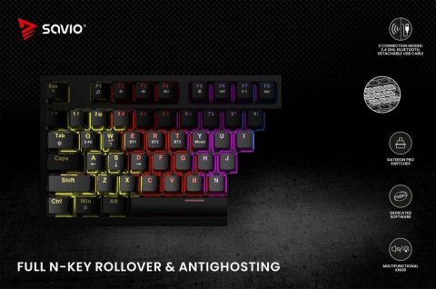 Klawiatura mechaniczna bezprzewodowa PHENIX Gateron Red Pro, ABS Klawiatura mechaniczna bezprzewodowa PHENIX Gateron Red Pro, ABS