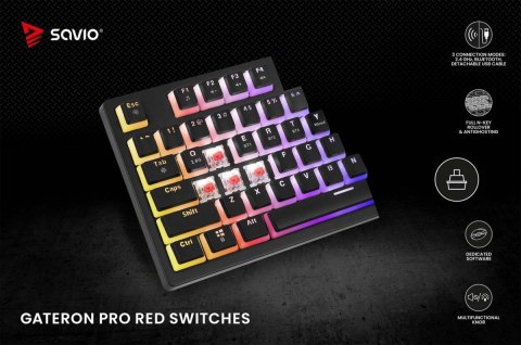 Klawiatura mechaniczna bezprzewodowa PHENIX, Gateron Red Pro, Pudding Klawiatura mechaniczna bezprzewodowa PHENIX, Gateron Red Pro, Pudding