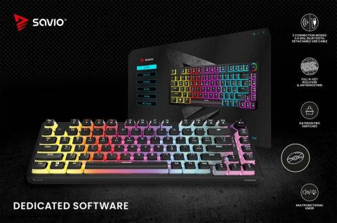Klawiatura mechaniczna bezprzewodowa PHENIX, Gateron Red Pro, Pudding Klawiatura mechaniczna bezprzewodowa PHENIX, Gateron Red Pro, Pudding