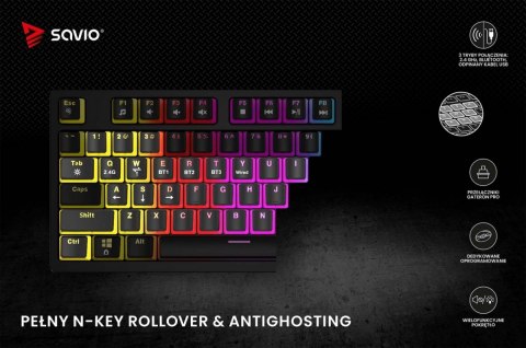 Klawiatura mechaniczna bezprzewodowa PHENIX, Gateron Yellow Pro, Pudding Klawiatura mechaniczna bezprzewodowa PHENIX, Gateron Yellow Pro, Pudding