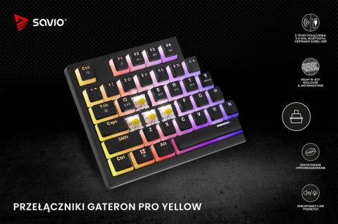 Klawiatura mechaniczna bezprzewodowa PHENIX, Gateron Yellow Pro, Pudding Klawiatura mechaniczna bezprzewodowa PHENIX, Gateron Yellow Pro, Pudding