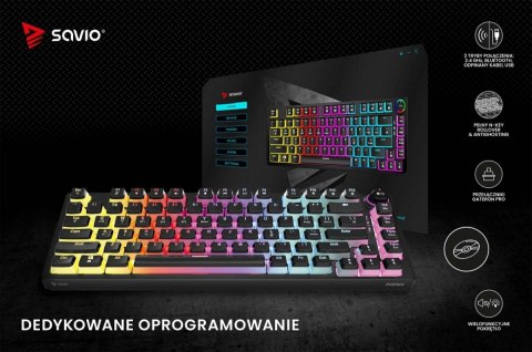 Klawiatura mechaniczna bezprzewodowa PHENIX, Gateron Yellow Pro, Pudding Klawiatura mechaniczna bezprzewodowa PHENIX, Gateron Yellow Pro, Pudding