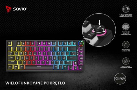 Klawiatura mechaniczna bezprzewodowa PHENIX, Gateron Yellow Pro, Pudding Klawiatura mechaniczna bezprzewodowa PHENIX, Gateron Yellow Pro, Pudding