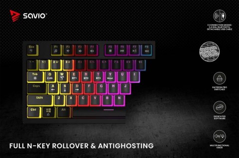 Klawiatura mechaniczna bezprzewodowa PHENIX, Gateron Yellow Pro, Pudding Klawiatura mechaniczna bezprzewodowa PHENIX, Gateron Yellow Pro, Pudding