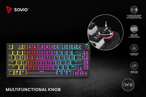 Klawiatura mechaniczna bezprzewodowa PHENIX, Gateron Yellow Pro, Pudding Klawiatura mechaniczna bezprzewodowa PHENIX, Gateron Yellow Pro, Pudding