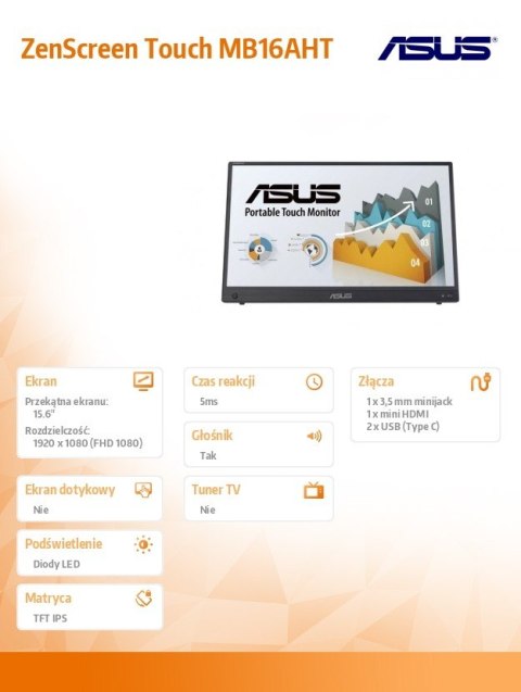 Monitor ZenScreen Touch 15.6 cala MB16AHT