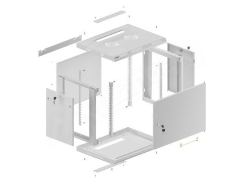 Szafa wisząca 19 9U 600x450 sz WF01-6409-00S Szafa wisząca 19 9U 600x450 sz WF01-6409-00S